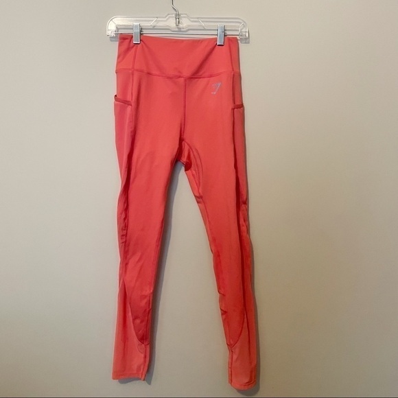 Gymshark Coral Sleek Sculpture Mesh Panel Leggings - Picture 2 of 7